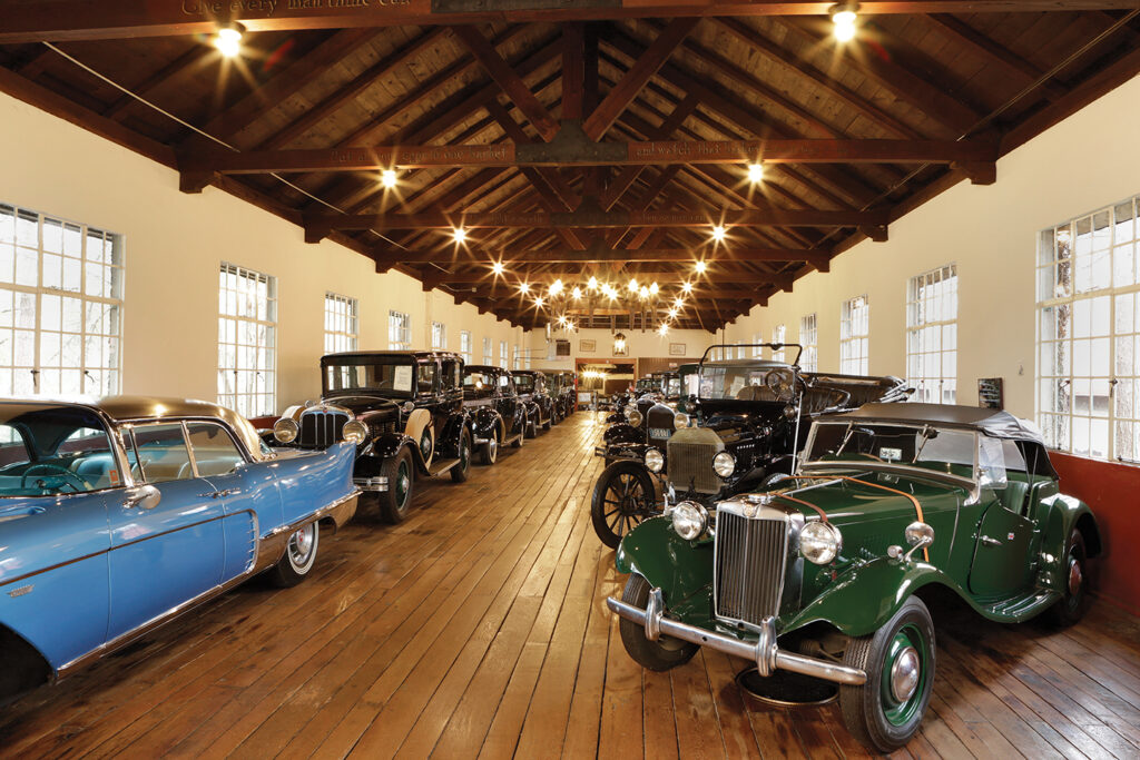 Interior-of-the-Antique-Car-Museum-at-Grovewood-Village