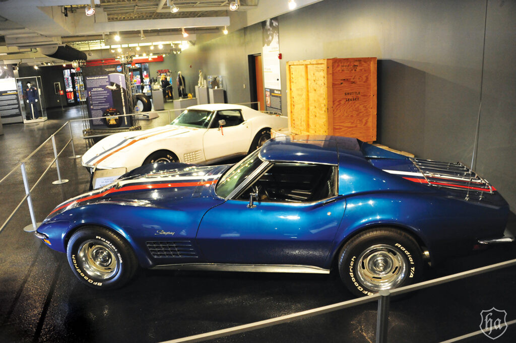 Al-Worden’s-white-1971-Corvette-David-Scott’s-blue-1971-Corvette