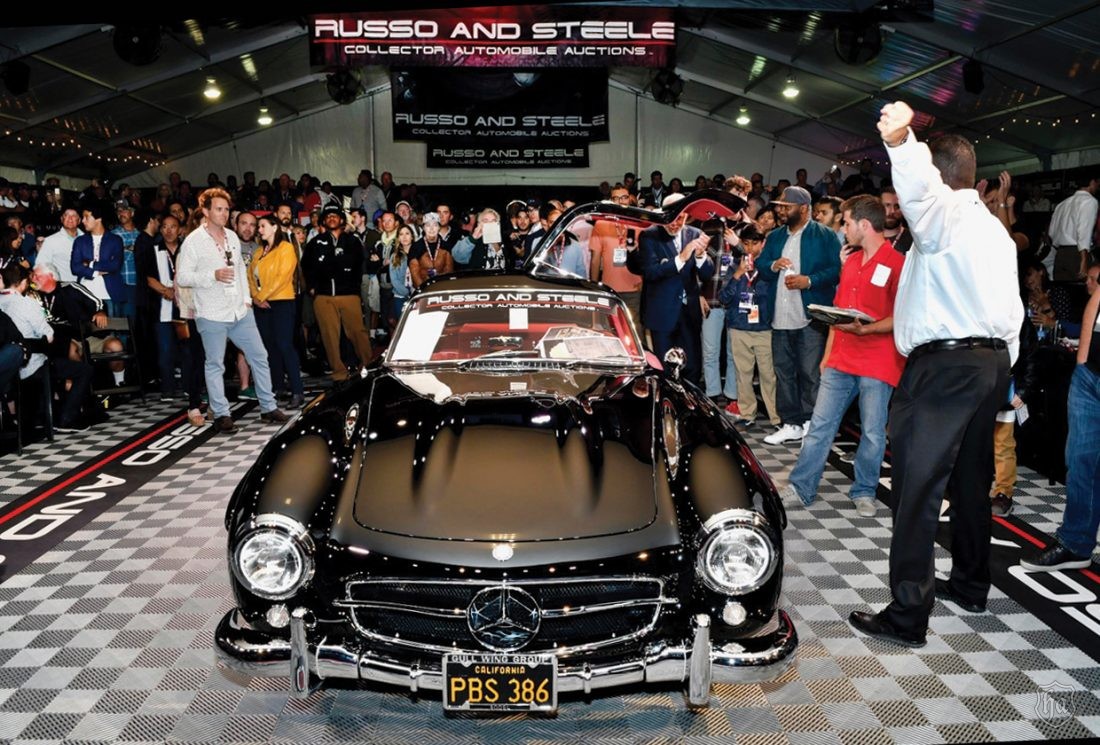 Russo_and_steele_1955_Mercedes_Benz_300SL_Gullwing_Coupe_Sold_1.1million
