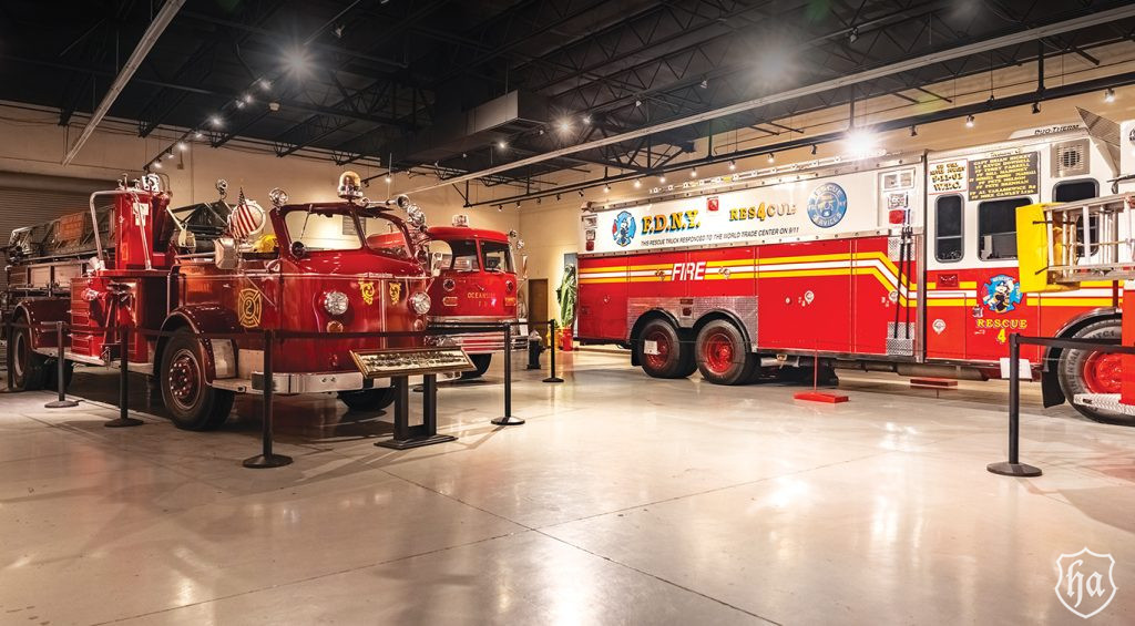 American-LaFrance-ladder-truck-1955-Baldwin-New-York-HME-Saulsbury-rescue-truck-1996-FDNY